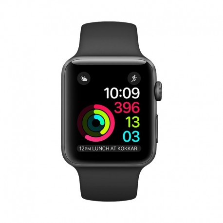 Apple Watch 太空灰鋁金屬錶殼配黑﻿色﻿運﻿動﻿錶﻿帶 智能手錶 Series 2 42mm