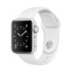 Apple Watch 銀色鋁金屬錶殼配白色運動錶帶 智能手錶 Series 1 38mm